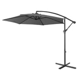 Milano Outdoor 3 Metre Cantilever Umbrella UV Sunshade Garden Patio Deck - Charcoal