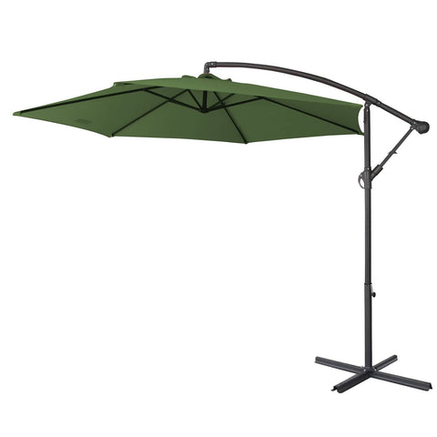 Milano Outdoor 3 Metre Cantilever Umbrella UV Sunshade Garden Patio Deck - Green