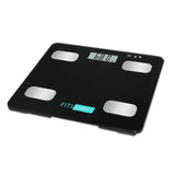 FitSmart Electronic Floor Body Scale Black Digital LCD Glass Tracker Bathroom