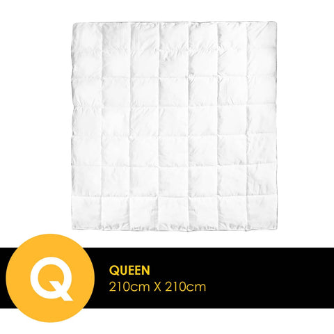 Royal Comfort Bamboo Blend Quilt 250GSM Luxury  Duvet 100% Cotton Cover - Queen - White