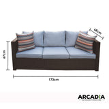 Arcadia Furniture Outdoor Rattan 4 Piece Sofa Lounge Set Home Garden Patio - Oatmeal and Grey