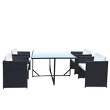 Arcadia Furniture 5 Piece Outdoor Dining Table Set Rattan Table Chairs Garden - Black and Grey