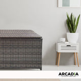 Arcadia Furniture Outdoor Rattan Storage Box Garden Toy Tools Shed UV Resistant - Oatmeal