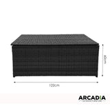 Arcadia Furniture Outdoor Rattan Storage Box Garden Toy Tools Shed UV Resistant - Black