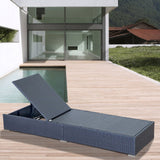 Arcadia Furniture Outdoor 3 Piece Sunlounge Set Rattan Garden Day Bed Lounger - Black and Grey