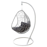 Arcadia Furniture Rocking Egg Chair Swing Lounge Hammock Pod Wicker Curved - White and Grey