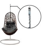 Arcadia Furniture Hanging Basket Egg Chair Outdoor Wicker Rattan Patio Garden - Oatmeal and Grey