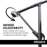 Arcadia Furniture 3M Outdoor Umbrella Grey Cantilever Garden Beach Patio Pool