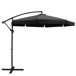 Arcadia Furniture 3M Outdoor Umbrella Grey Cantilever Garden Beach Patio Pool