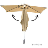 Arcadia Furniture Umbrella 3 Metre Umbrella with Solar LED Lights Garden Yard - Beige