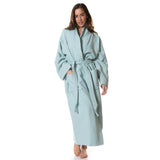 Royal Comfort 100% Cotton Bathrobe Waffle Unisex Ultra Soft Absorbent Durable - Small - Aqua