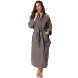 Royal Comfort 100% Cotton Bathrobe Waffle Unisex Ultra Soft Absorbent Durable - Small - Charcoal