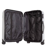 Milano Decor 3 Piece Luggage Set Travel Hard Case 20" 24" 28" Hard Case Durable - Silver