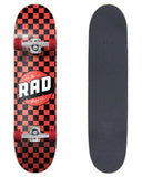 Rad Complete Dude Crew 7" x 30" Skateboard - Checkers Black / Red