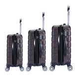 Milano XPander 3pc ABS Luggage Suitcase Luxury Hard Case Shockproof Travel Set - Brown