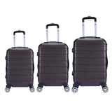 Milano XPander 3pc ABS Luggage Suitcase Luxury Hard Case Shockproof Travel Set - Brown