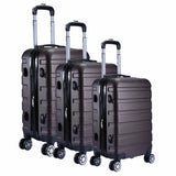 Milano XPander 3pc ABS Luggage Suitcase Luxury Hard Case Shockproof Travel Set - Brown