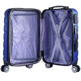 Milano XPander 3pc ABS Luggage Suitcase Luxury Hard Case Shockproof Travel Set - Blue