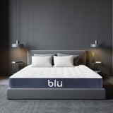 Milano Blu Mattress Hybrid Memory Foam Bonnell Spring Design Medium Firm 23cm - Double - White  Blue