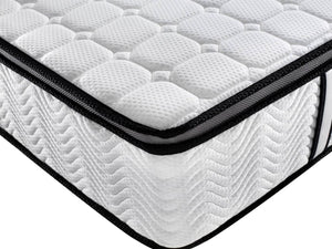 Ergopedic Mattress 5 Zone Latex Pocket Spring Mattress In A Box 30cm - King Single - White  Grey  Black