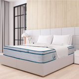 Sleepy Panda Mattress 5 Zone Pocket Spring EuroTop Medium Firm 30cm Thickness - King - White  Grey  Blue