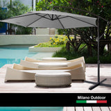 Milano 3M Outdoor Umbrella Cantilever With Protective Cover Patio Garden Shade - Grey