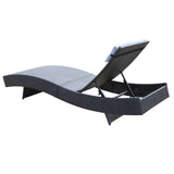 Milano Outdoor Sun Lounge Pool Bed Deck Rattan Chair Curved Design Wicker Sofa