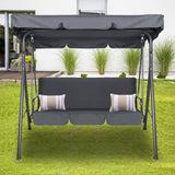 Milano Outdoor Swing Bench Seat Chair Canopy Furniture 3 Seater Garden Hammock - Grey