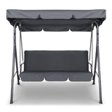 Milano Outdoor Swing Bench Seat Chair Canopy Furniture 3 Seater Garden Hammock - Grey