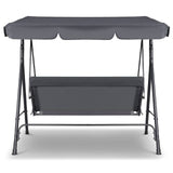 Milano Outdoor Swing Bench Seat Chair Canopy Furniture 3 Seater Garden Hammock - Grey