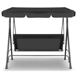 Milano Outdoor Swing Bench Seat Chair Canopy Furniture 3 Seater Garden Hammock - Black