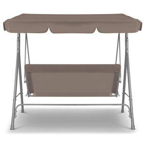 Milano Outdoor Swing Bench Seat Chair Canopy Furniture 3 Seater Garden Hammock - Coffee