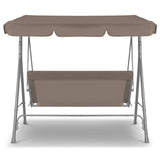 Milano Outdoor Swing Bench Seat Chair Canopy Furniture 3 Seater Garden Hammock - Coffee