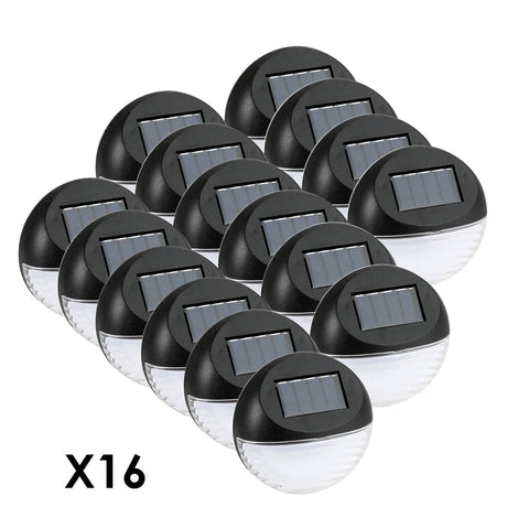 Utmark Round Solar LED Solar Fence Lights x 16 Pack