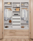 MALMO THREE SHELF/FOUR DRAWER WALK IN WARDROBE - HAMPTONS