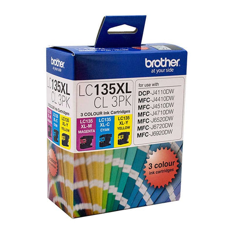 Brother LC-135XL Colour Value Pack 1XCyan 1X Magenta 1X Yellow