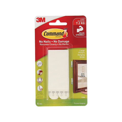 COMMAND Hang Strips 17206 Large Pack of 4