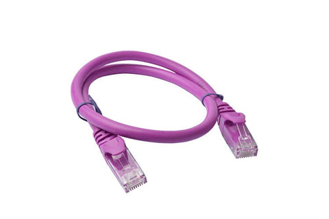 8WARE Cat6a UTP Ethernet Cable 25cm Snagless Purple