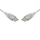 8WARE USB 2.0 Cable 2m A to A Male to Male Transparent