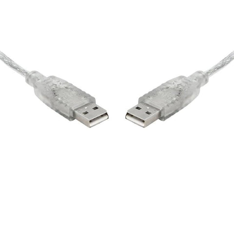 8WARE USB 2.0 Cable 2m A to A Male to Male Transparent