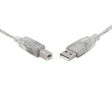 8WARE Printer Cable USB 2.0 Cable 2m A to B Transparent Metal Sheath UL Approved