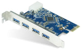 ASTROTEK 4x Ports USB 3.0 PCIe PCI Express Add-on Card Adapter 5Gbps Windows XP/7/8/10 Server 2008 & later Renesas 720201 Chipset USSUN-USB4300NS