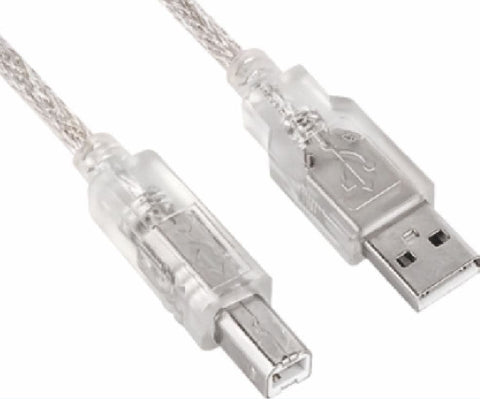 ASTROTEK USB 2.0 Printer Cable 3m - Type A Male to Type B Male Transparent Colour (CBUSBAB3M)