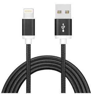 ASTROTEK 2m USB Lightning Data Sync Charger Black Cable for iPhone 7S 7 Plus 6S 6 Plus 5 5S iPad Air Mini iPod