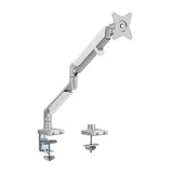 BRATECK Single Monitor EPIC Gas Spring Aluminum Monitor Arm Fit Most 17'-32' Monitors, Up to 9kg per screen VESA 75x75/100x100 Gloss Grey