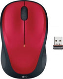 Logitech M235 Wireless Mouse Red Contoured design Glossy Comfort Grip Advanced Optical Tracking 1-year battery life