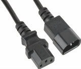 ASTROTEK Power Extension Cable 2m - Male to Female Monitor to PC or PC/UPS to Device IEC C13 to C14