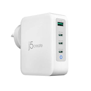 J5create JUP43130 130W GaN USB-C 4-Port Charger - (USB-C PDx 3, USB-A x 1 with Auto Balance Output) - Charge your phones, tablets, or laptops