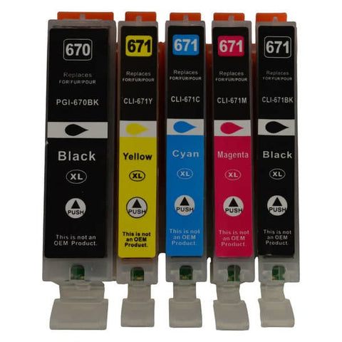 PGI-670XL CLI-671XL Compatible Inkjet Set (5 Cartridges)