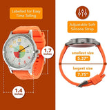 Analog Watches for Kids Telling Time Teaching Tool (Great for Boys and Girls Ages 5-15) - Orange